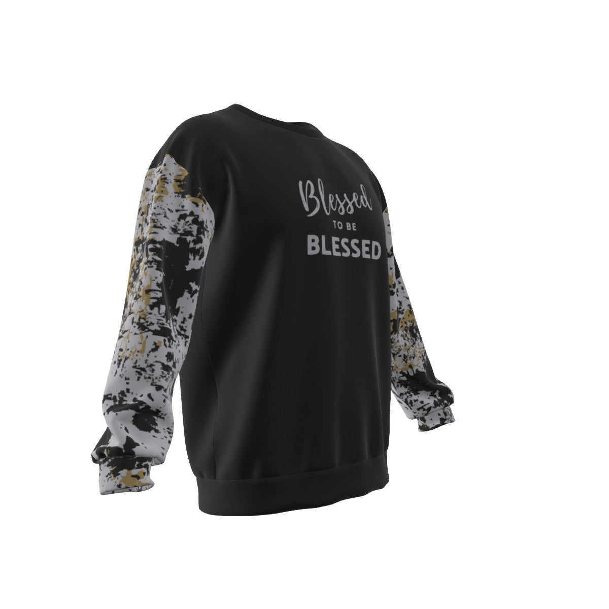 BLESSED TO BE BLESSED Paint Splatter Print Sleeve Sweatshirt