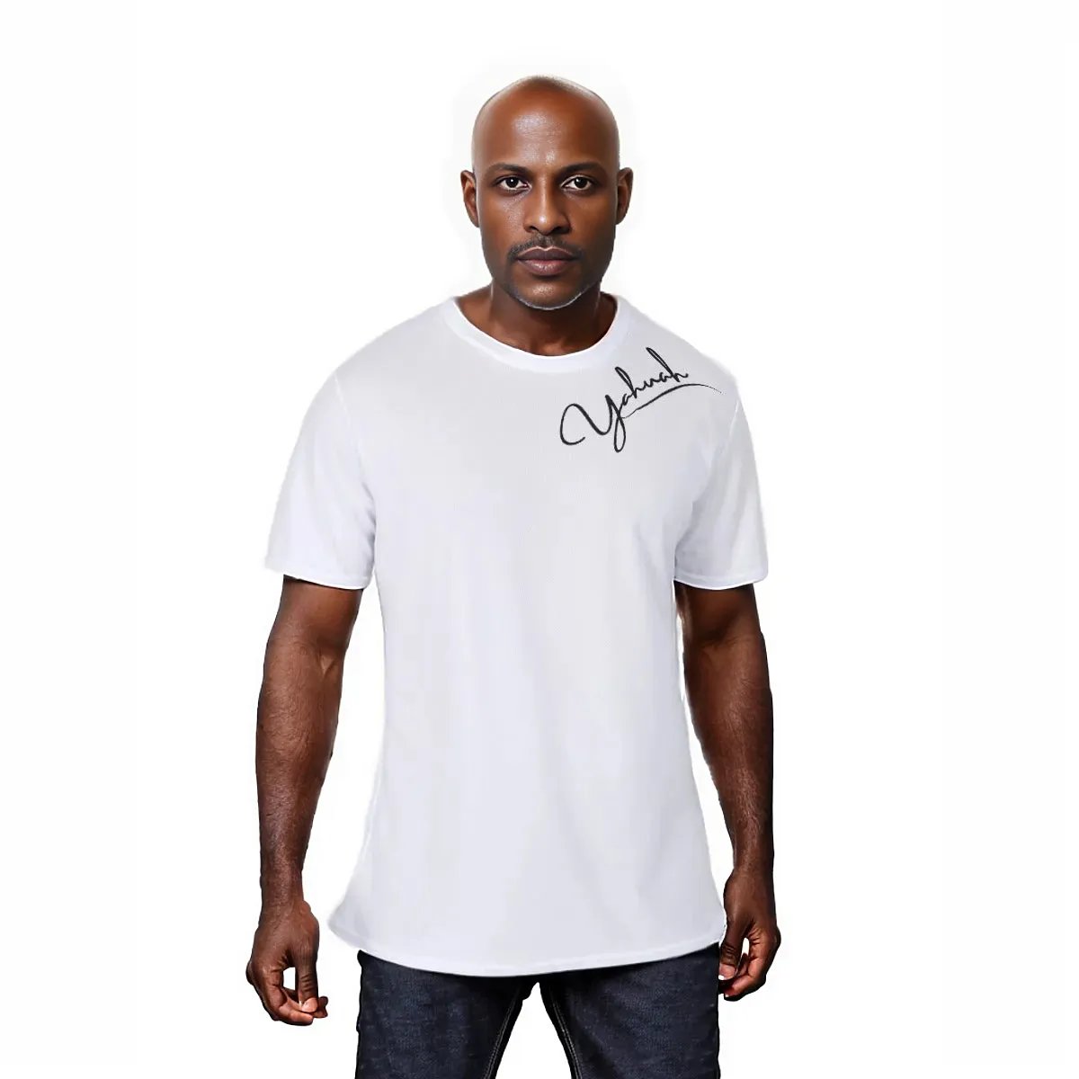 YAHUAH Shoulder White T Shirt