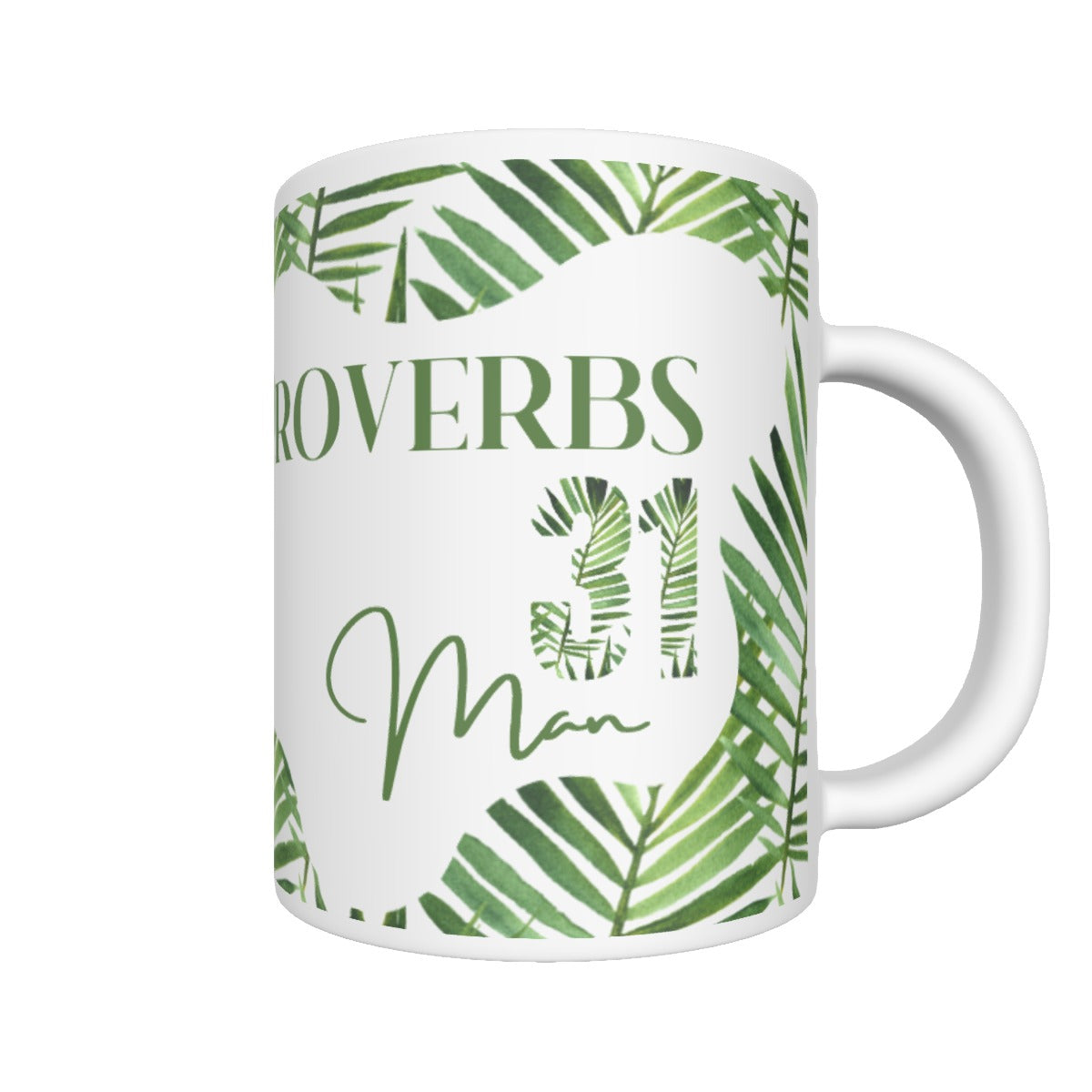 PROVERBS 31 Man Green Leaf Print Mug