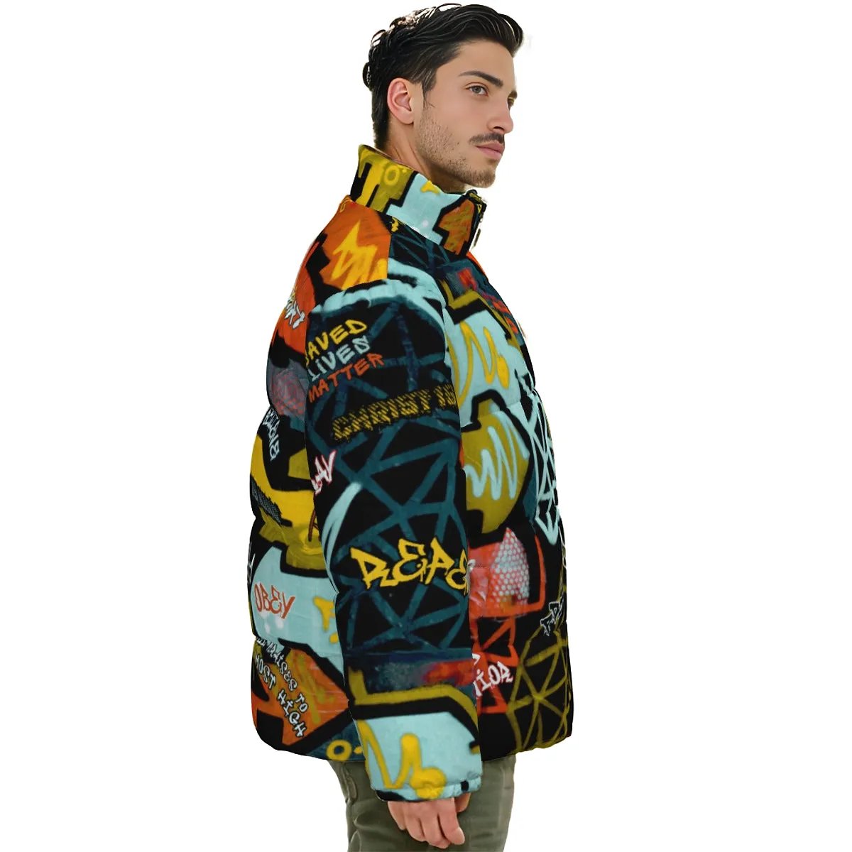 GRAFFITI GOD Stand Up Collar Down Jacket