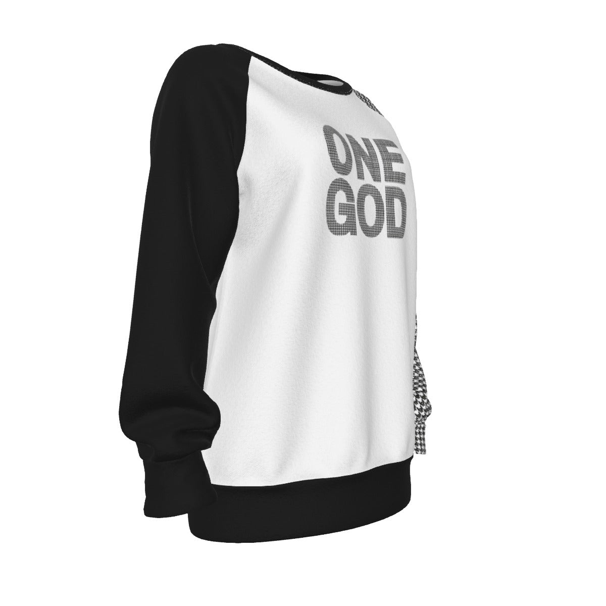 ONE GOD Ephesians 4:6 Houndstooth Long Sleeve  Lightweight Sweatshirt