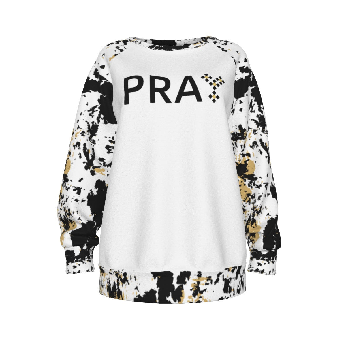 PRAY Without Ceasing Paint Splatter Print Sleeve Sweatshirt