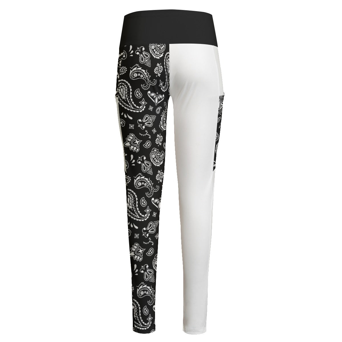 OBEDIENCE Paisley Print High Waist Leggings With Side Pockets