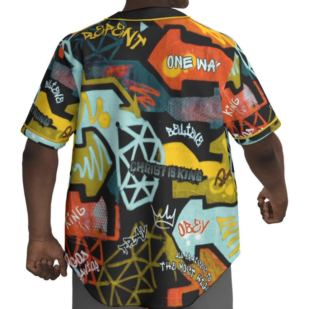 GRAFFITI GOD Short Sleeve Baseball Jersey