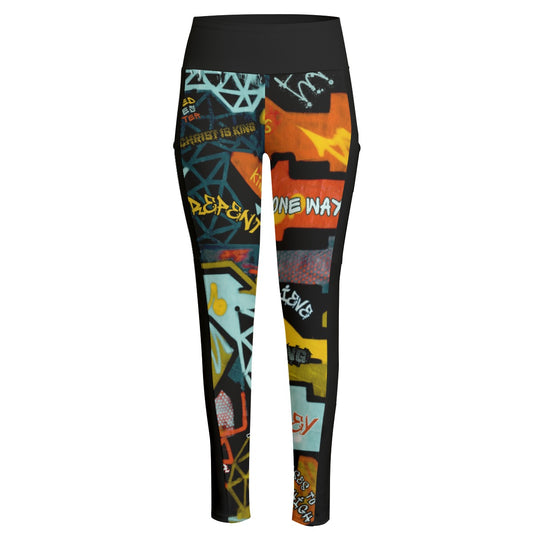 GRAFFITI GOD High Waist Leggings with Side Pocket