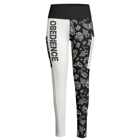 OBEDIENCE Paisley Print High Waist Leggings With Side Pockets