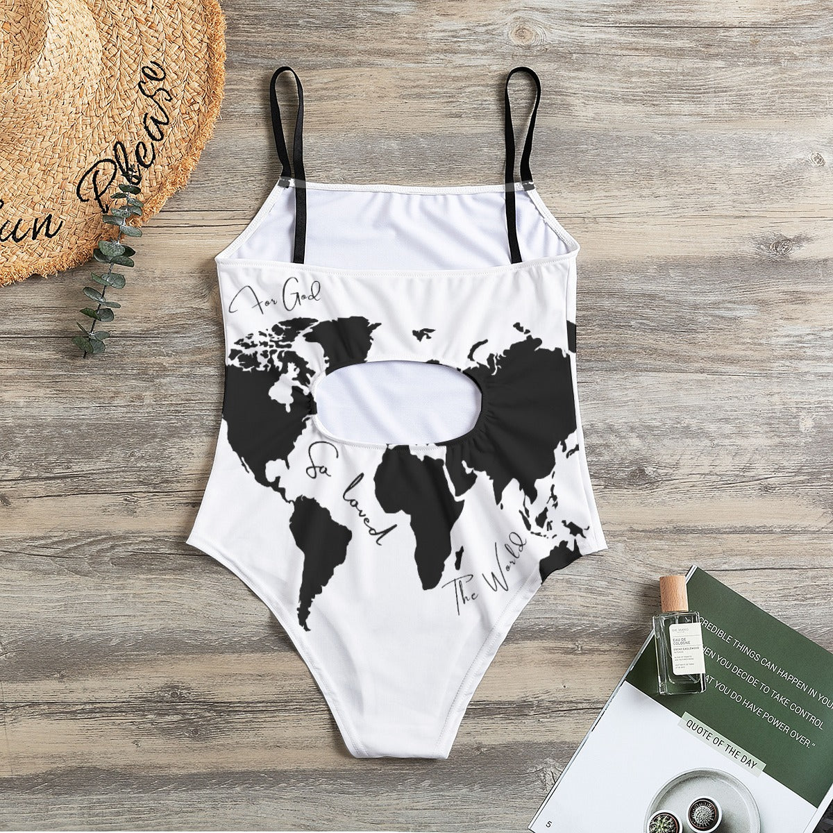 FOR GOD SO LOVED THE WORLD Halter Strap Swimsuit