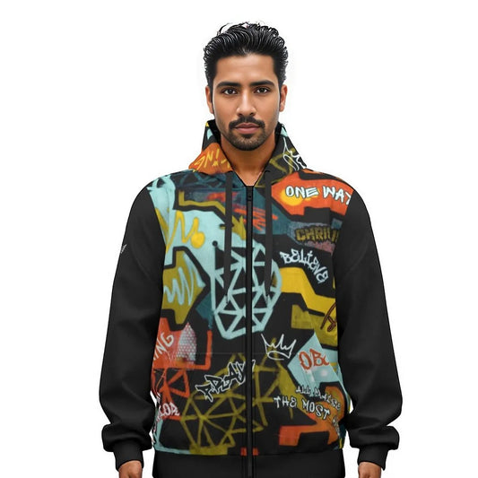 GRAFFITI GOD Cotton Pullover Zipper Hoodie