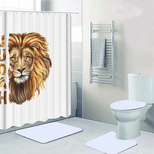 JUDAH LION White Shower Curtain Set