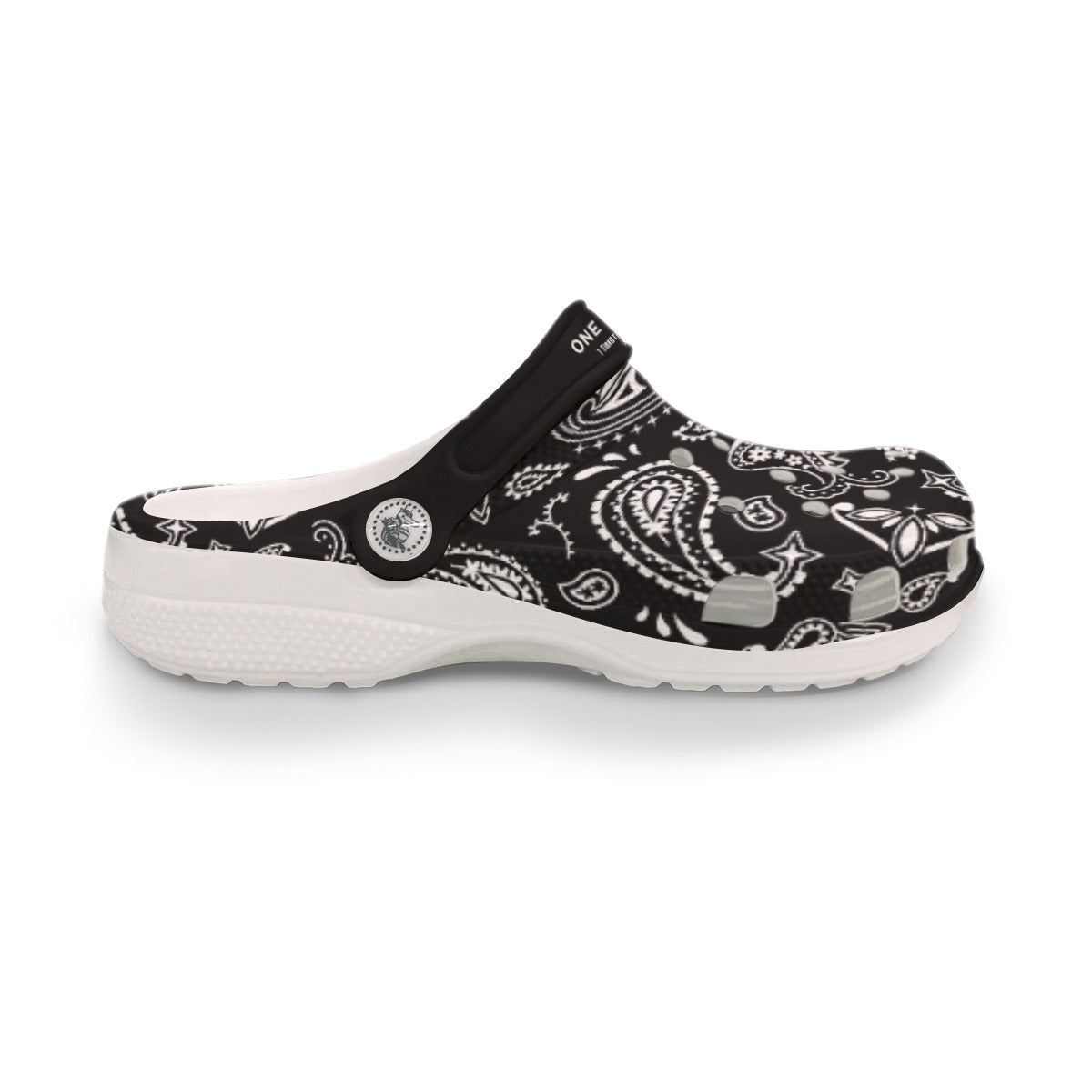 Women's ONE GOD Paisley Black Clogs