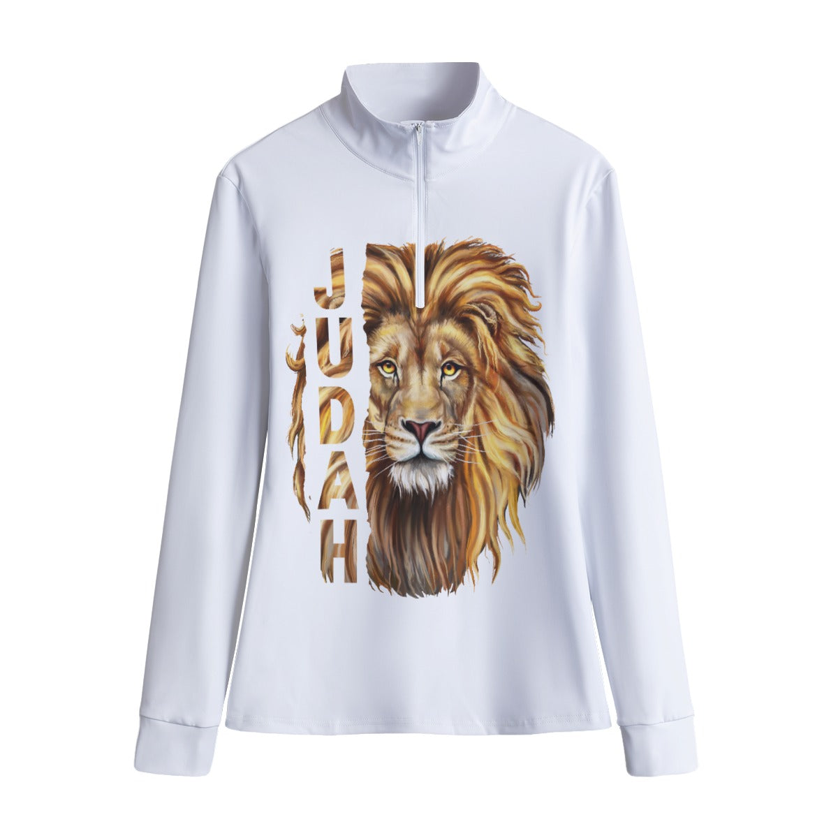 JUDAH LION Stand Up Collar Zipper Long Sleeve Shirt