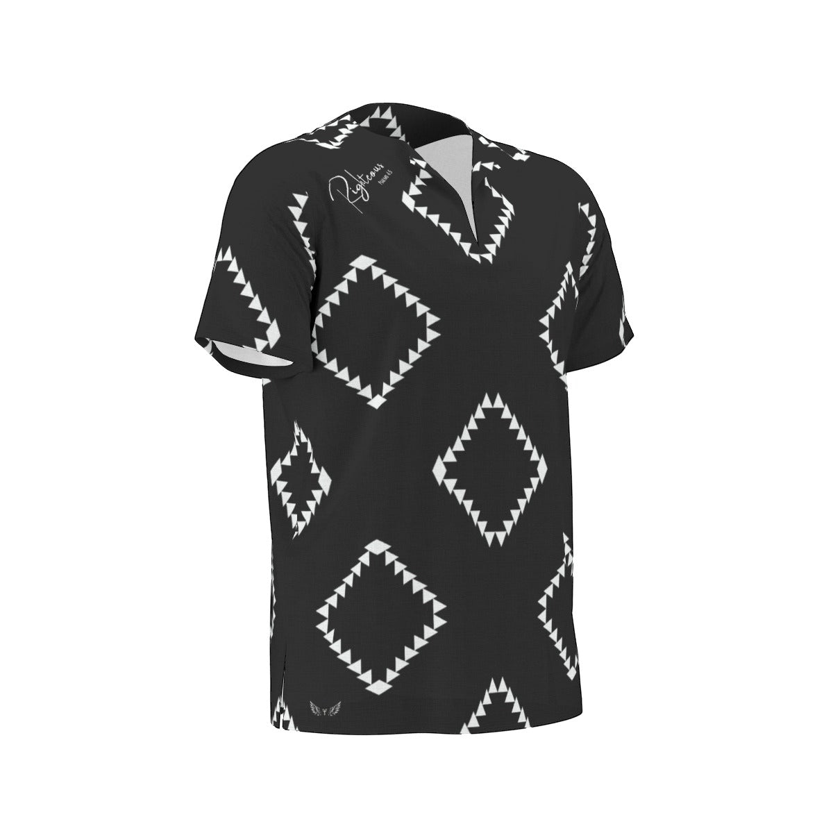 RIGHTEOUS Abstract Diamond Pattern Dashiki Shirt