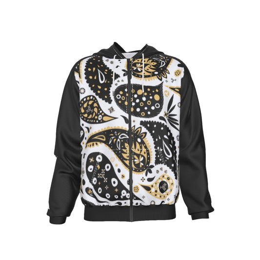 ALL PRAISES TO THE THE MOST HIGH Paisley Sleeve Zip Up Hoodie