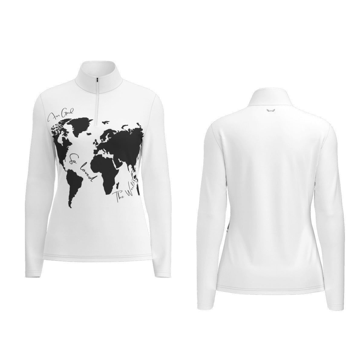 Women's FOR GOD SO LOVED THE WORLD Sports Collar Long Sleeve Jersey Shirt