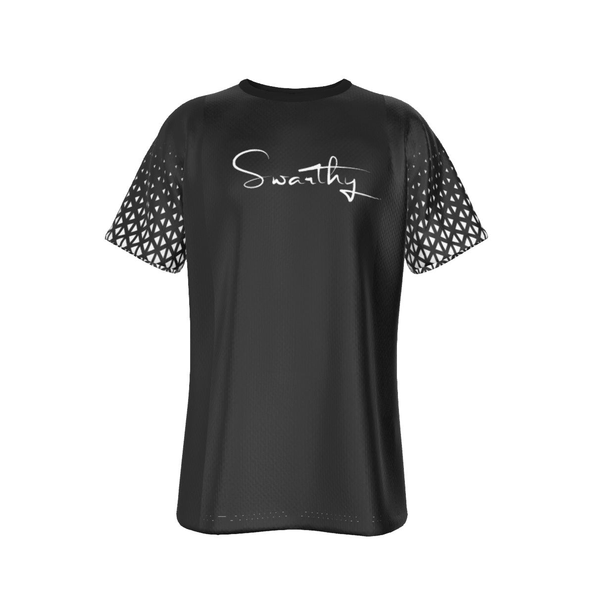 SWARTHY Black Pattern Sleeve T Shirt