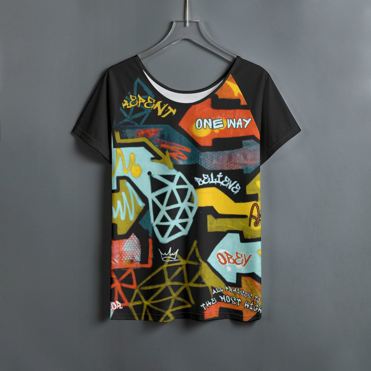 GRAFFITI GOD Round Neck T Shirt