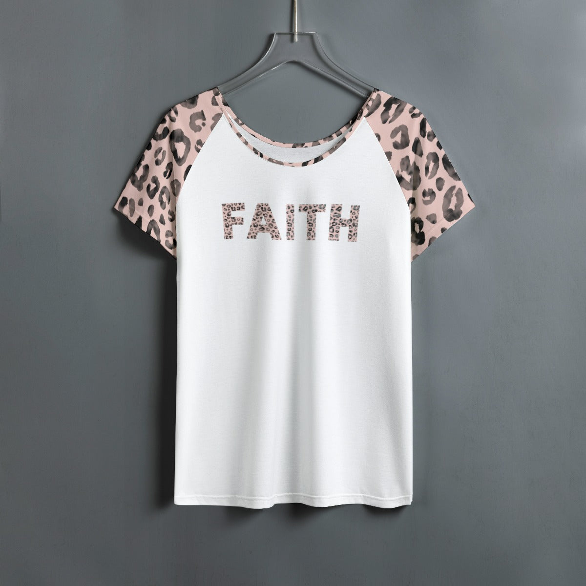 FAITH Pink Leopard Print Round Neck Shirt