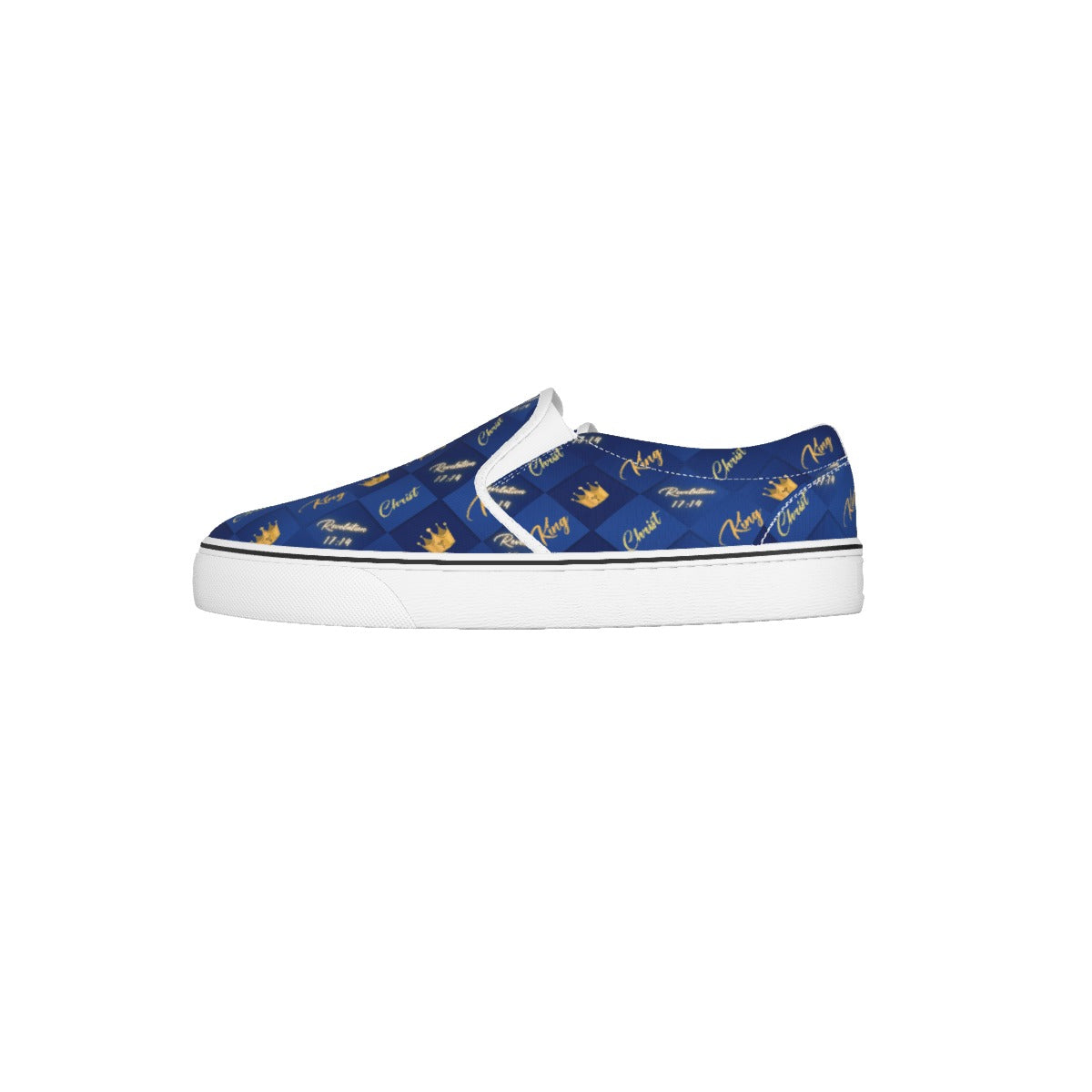 Women's KING CHRIST Blue / Gold Slip On Sneakers