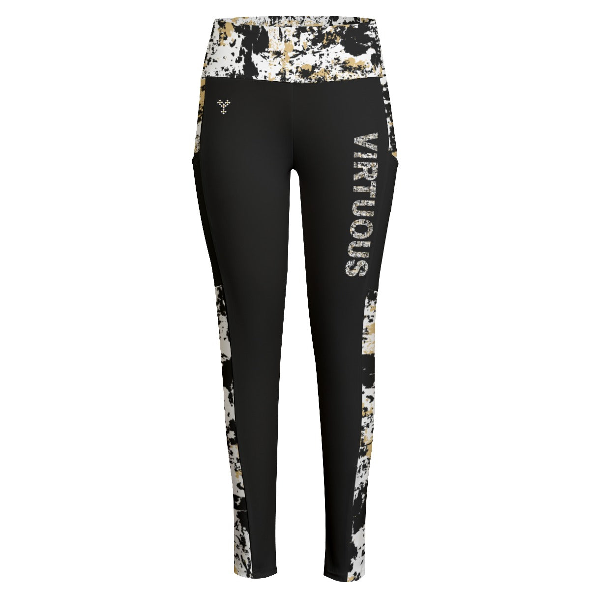 VIRTUOUS Tie Dye Print High Waist Leggings With Side Pockets