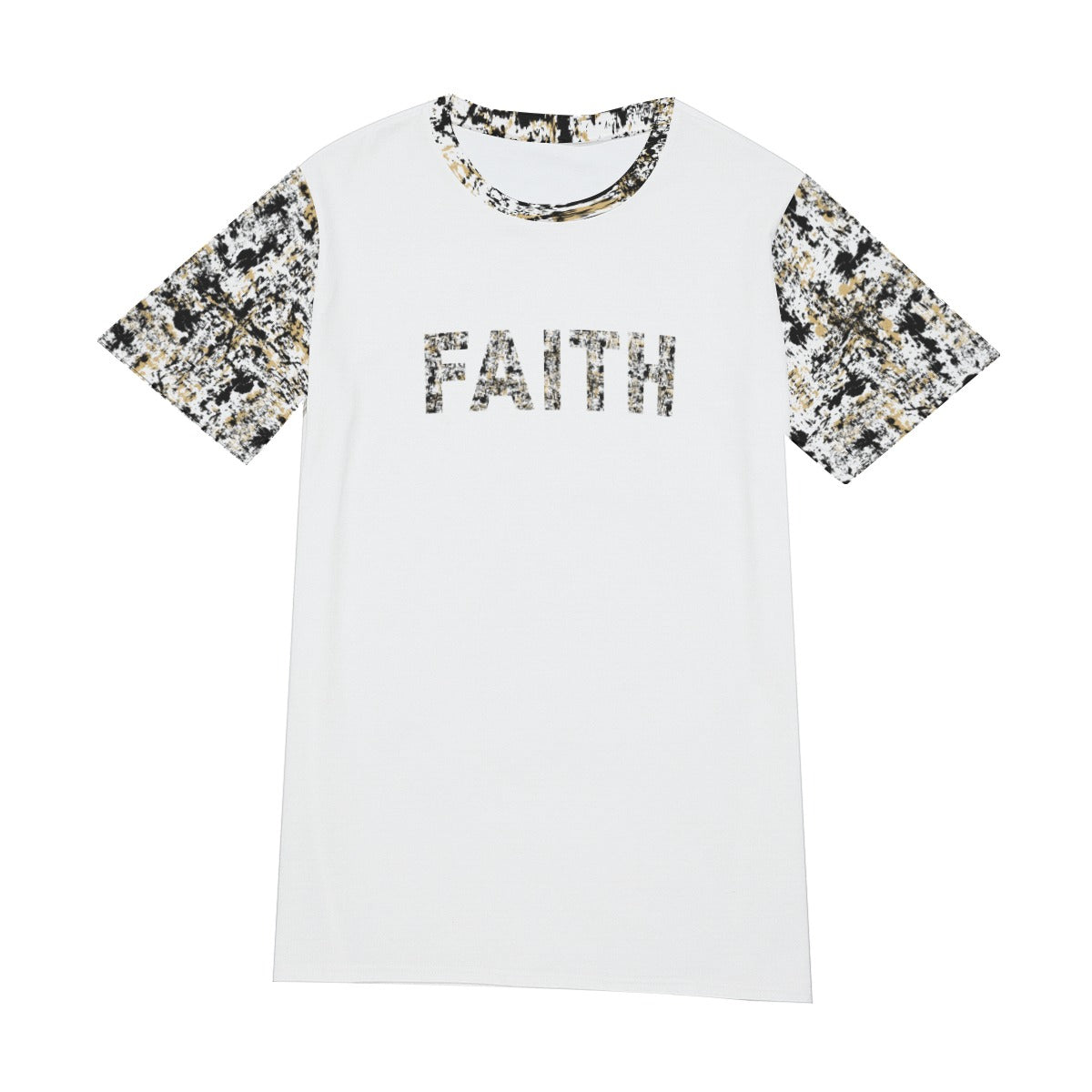 FAITH Ink Splatter Print Sleeve Cotton T Shirt