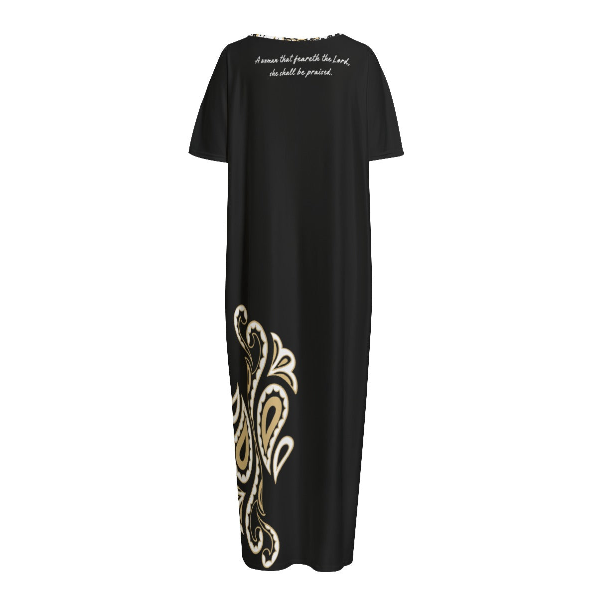 PROVERBS 31 Woman Paisley Long Gown Dress With Pockets