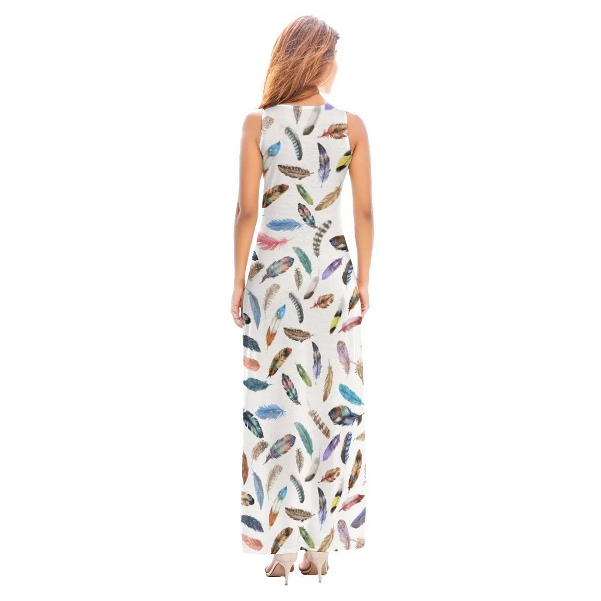 BELIEVE John 3:16 Feather Print Sleeveless Dress