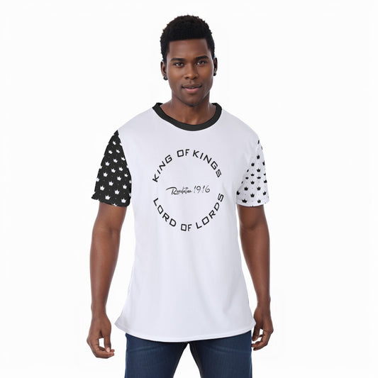 KING OF KINGS, LORD OF LORDS Revelation 19:16 Crown Print Sleeve Unisex T Shirt