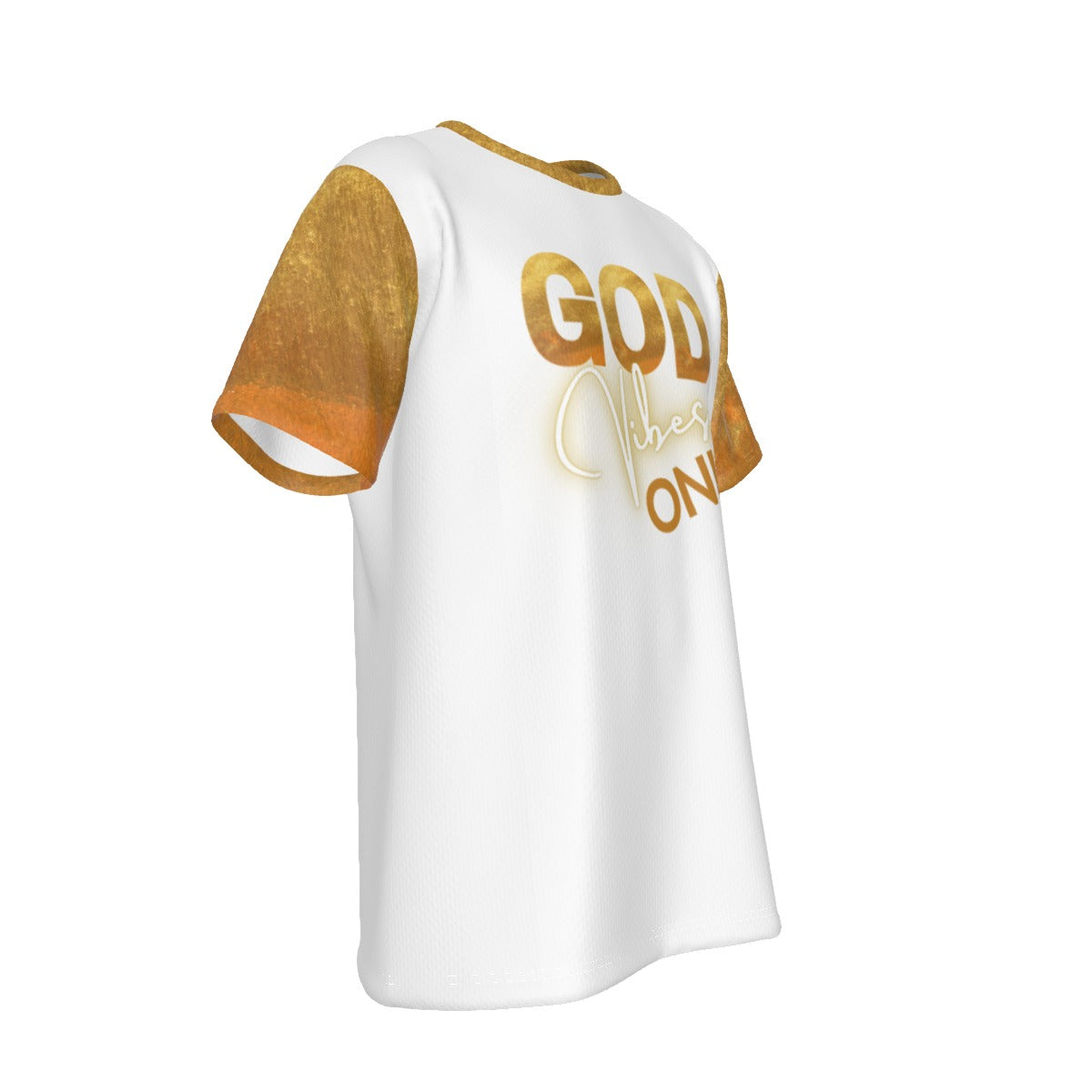 GOD VIBES ONLY Gold / White T Shirt