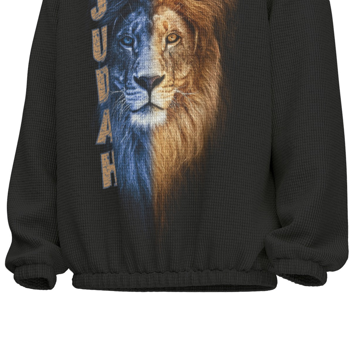 JUDAH LION Unisex Black Turtleneck Zippered Sweatshirt