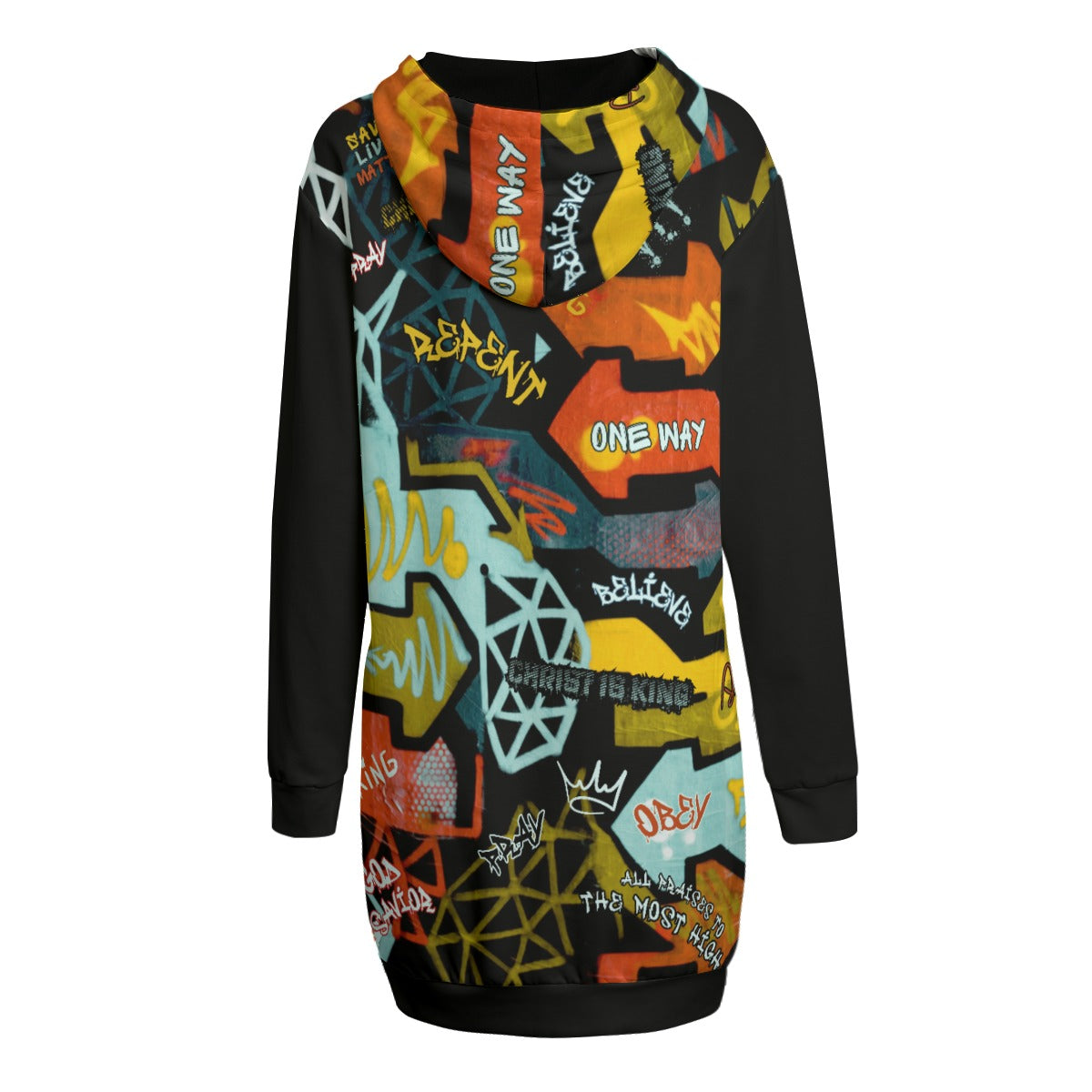 GRAFFITI GOD Long Hoodie Dress