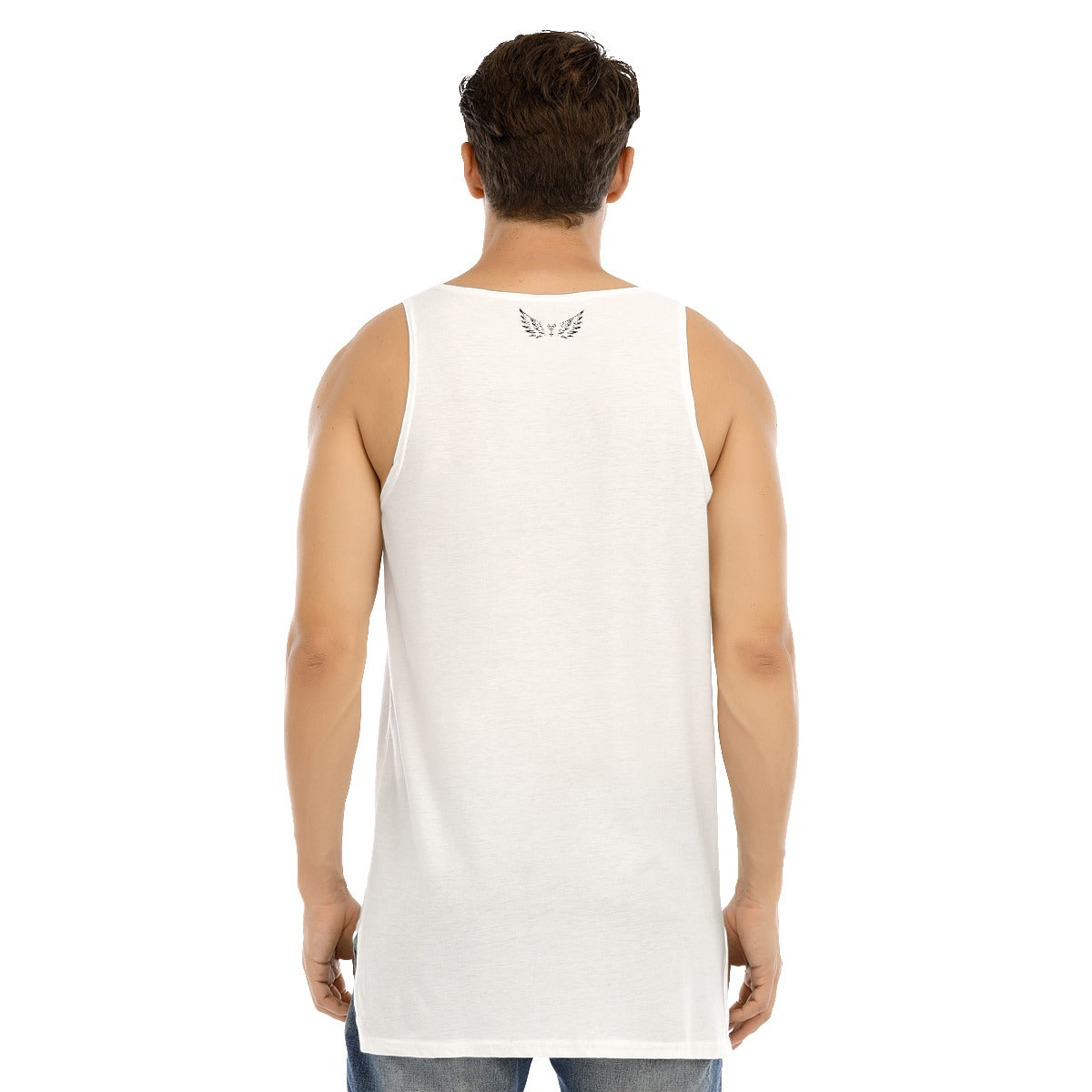 JUDAH LION Hemmed White Vest  T Shirt