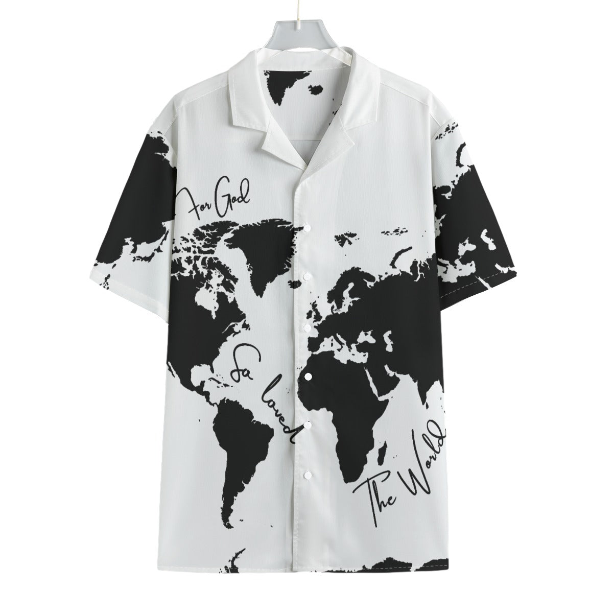 FOR GOD SO LOVED THE WORLD Map Print Hawaiian Shirt