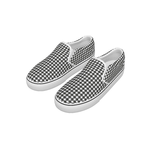 HOUNDSTOOTH Y Pattern Kid's Slip On Sneakers