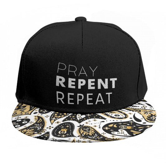 PRAY Repent Repeat Flat Brim Cap - WearYnobe