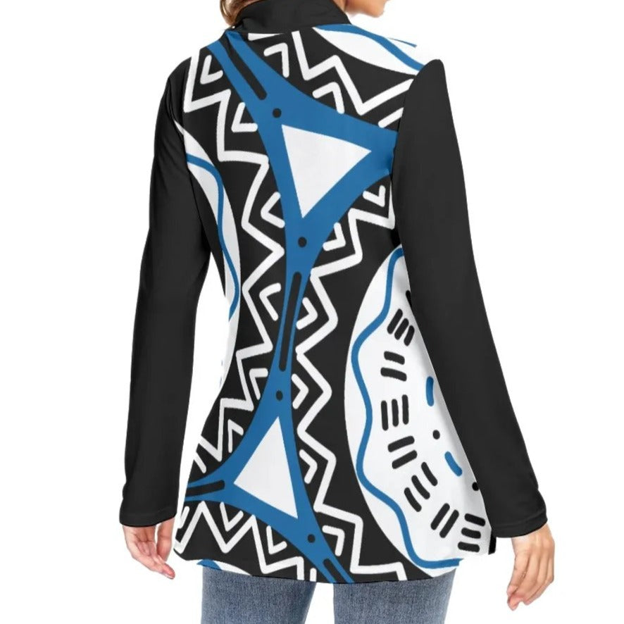 JESUS Sleeve Ethnic Pattern Long Sleeve Slim Casual Turtleneck Tunic