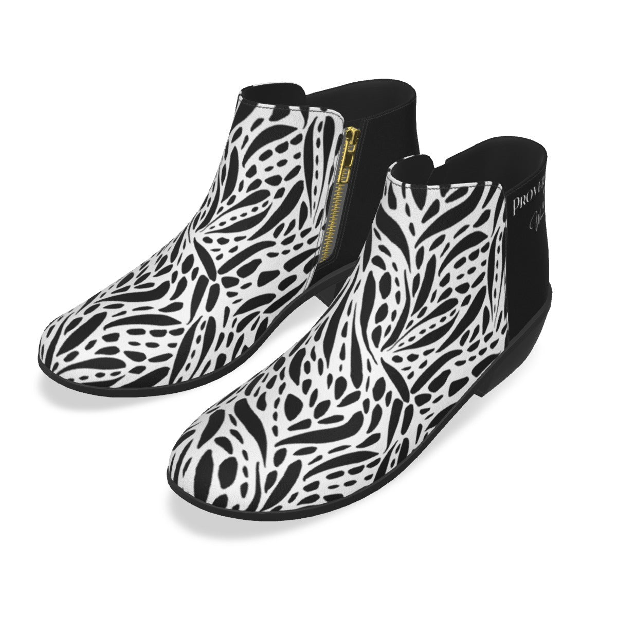 Proverbs 31 Woman Black and White Leopard Fashion Suede Boots