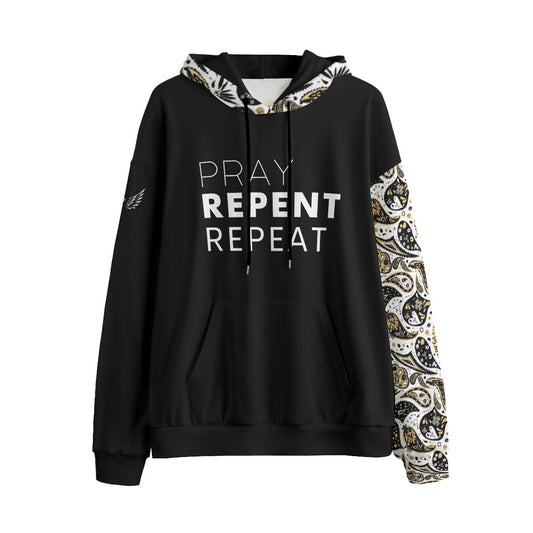 PRAY REPENT REPEAT Fleece Pullover Hoodie