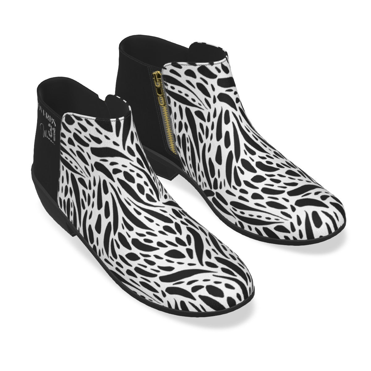 Proverbs 31 Woman Black and White Leopard Fashion Suede Boots