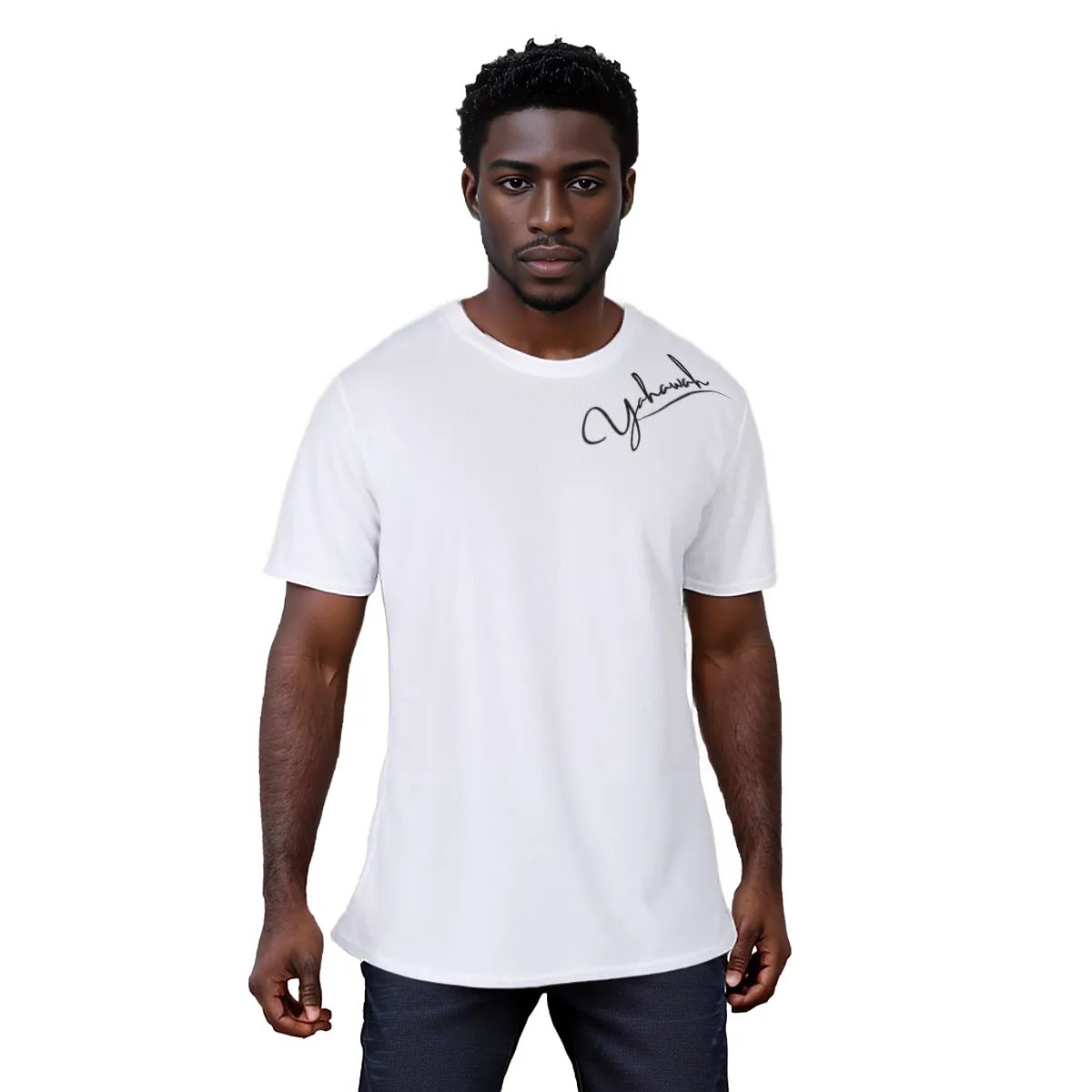 YAHAWAH Shoulder White T Shirt