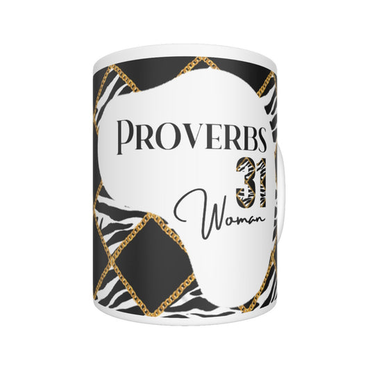 PROVERBS 31 Woman Zebra Chain Pattern Print Mug