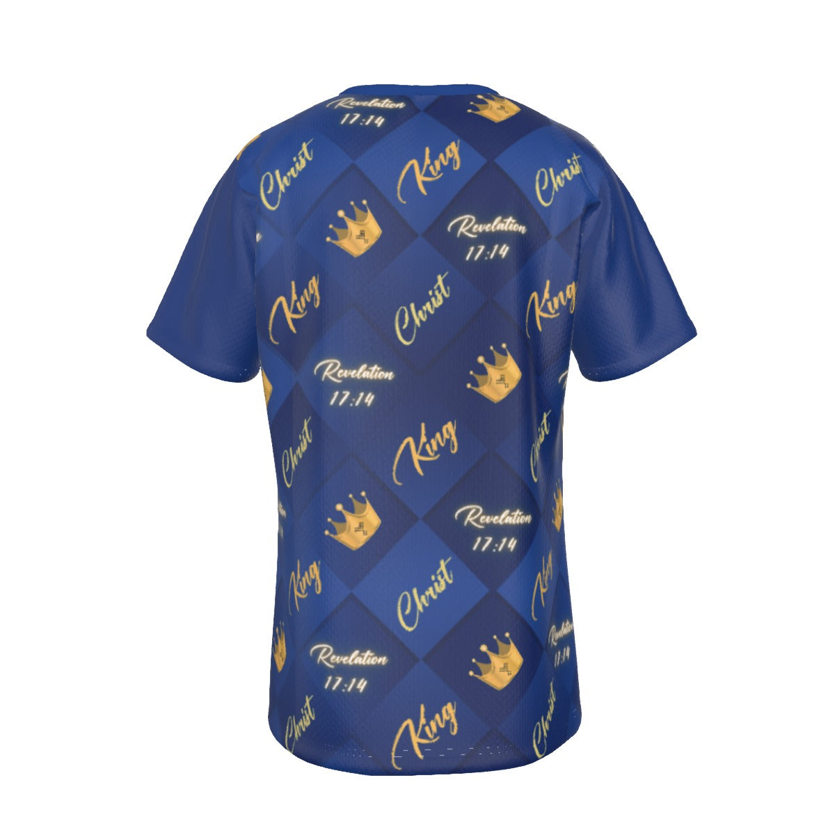 KING CHRIST Crown Revelation 17:14 Blue and Gold T Shirt