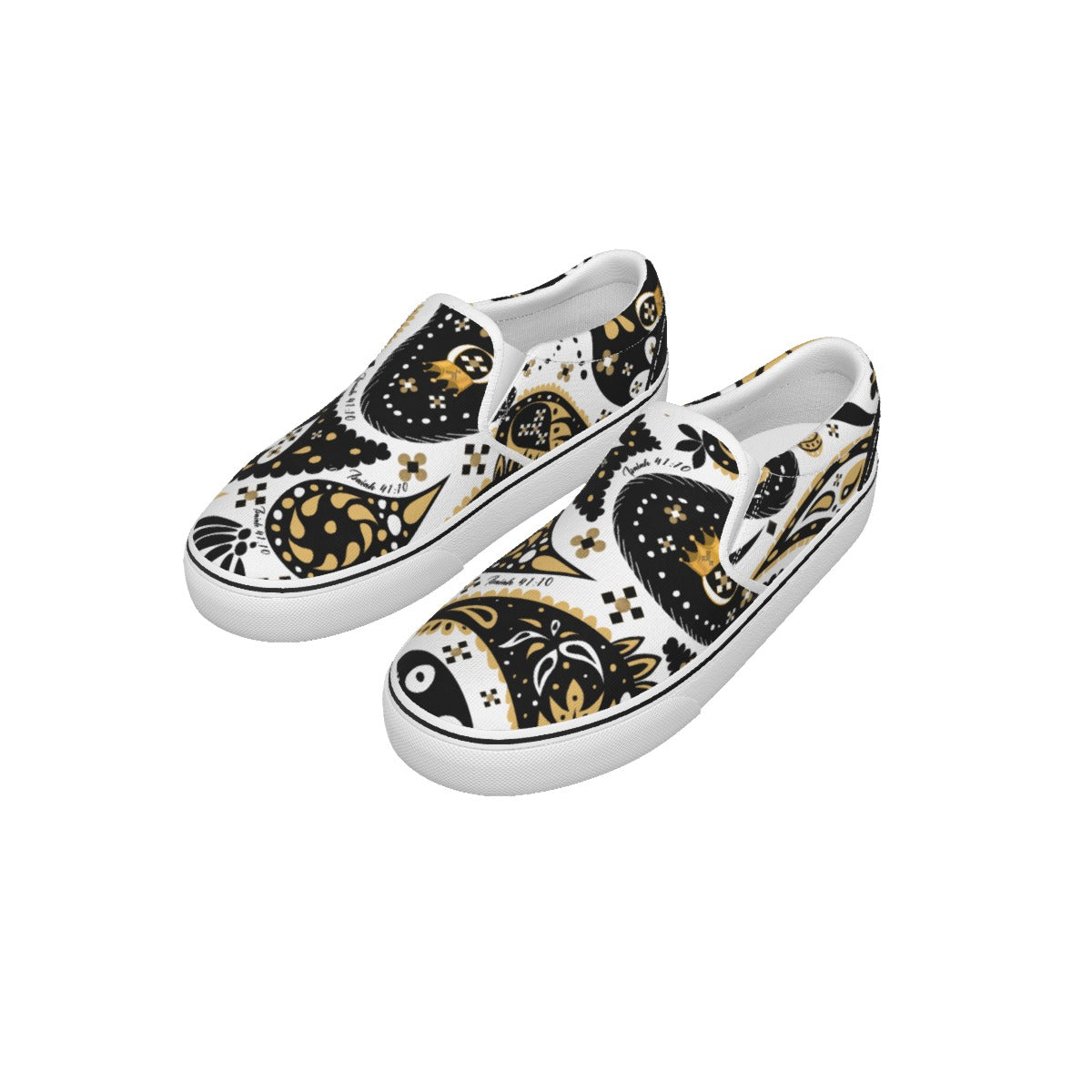 Kid's ISAIAH 41:10 Paisley Slip On Canvas Sneakers