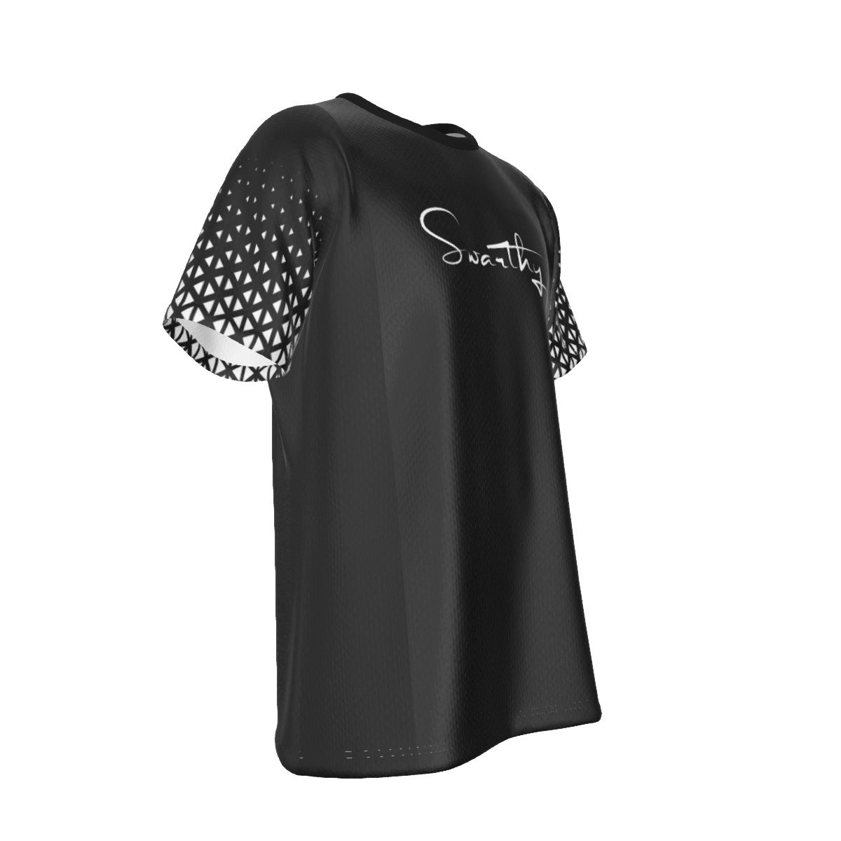 SWARTHY Black Pattern Sleeve T Shirt