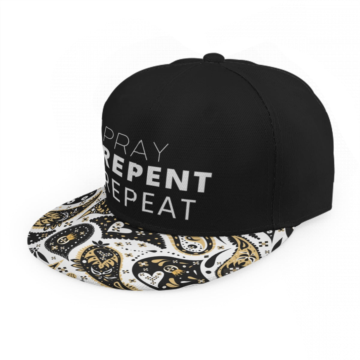 PRAY Repent Repeat Flat Brim Cap - WearYnobe