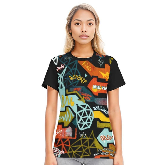 GRAFFITI GOD Round Neck Cotton T Shirt