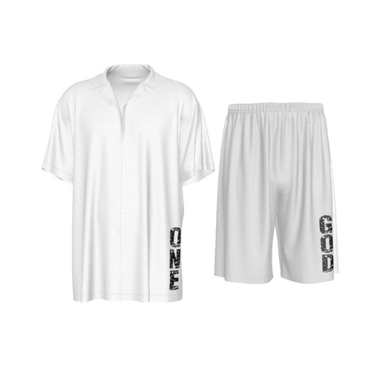 ONE GOD - White and Black Shirt and Short Set