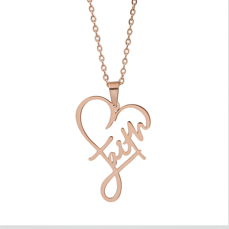 Faith Heart Pendant Necklace