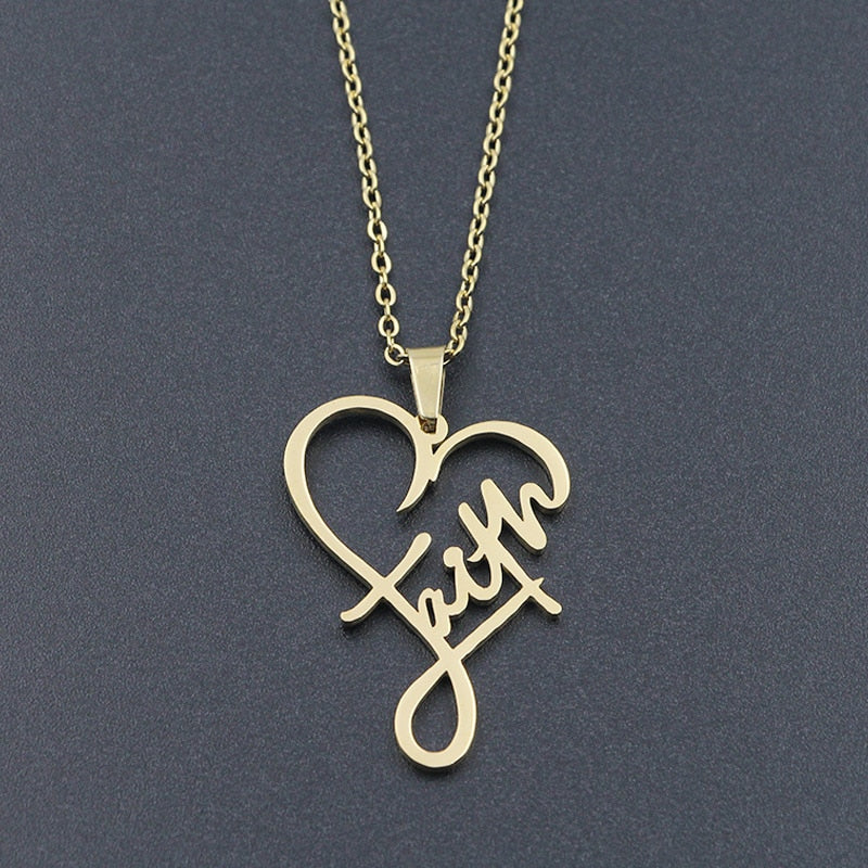 Faith Heart Pendant Necklace