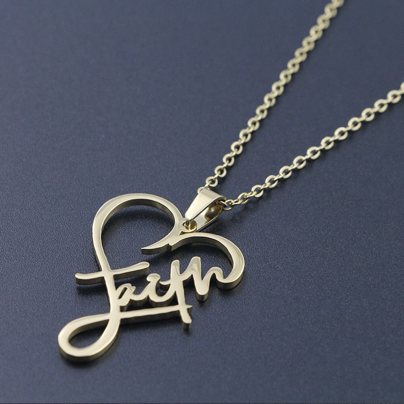 Faith Heart Pendant Necklace