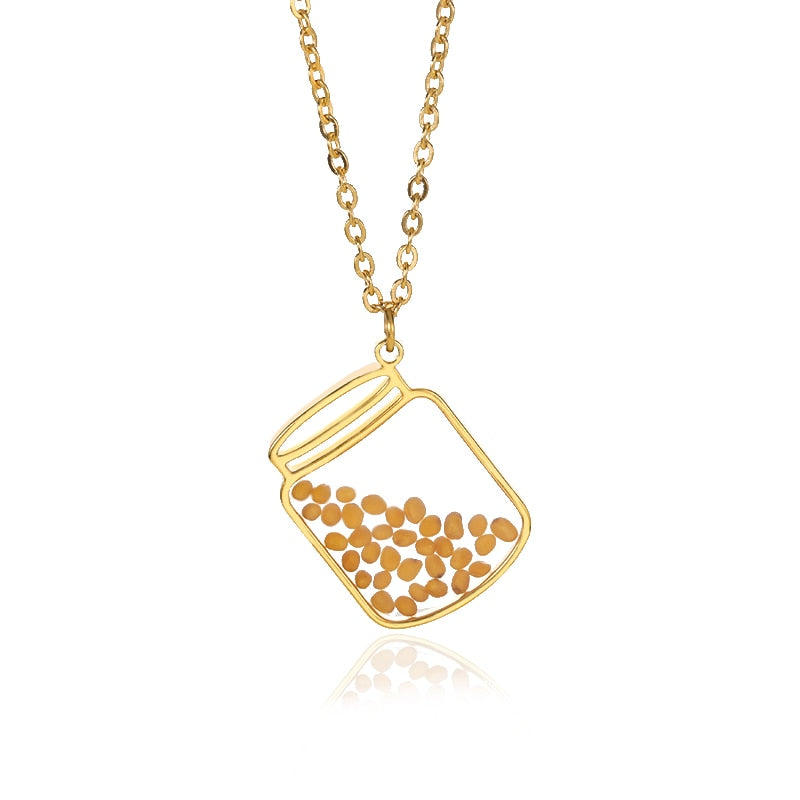 Faith Of Mustard Seed Pendant Stainless Steel Necklaces